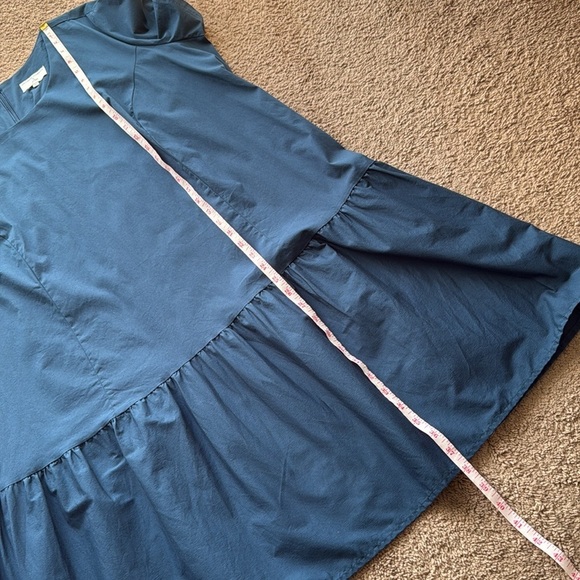 Universal Standard for J Crew Poplin Drop Waist Blue Dress Short Sleeve - Picture 10 of 12